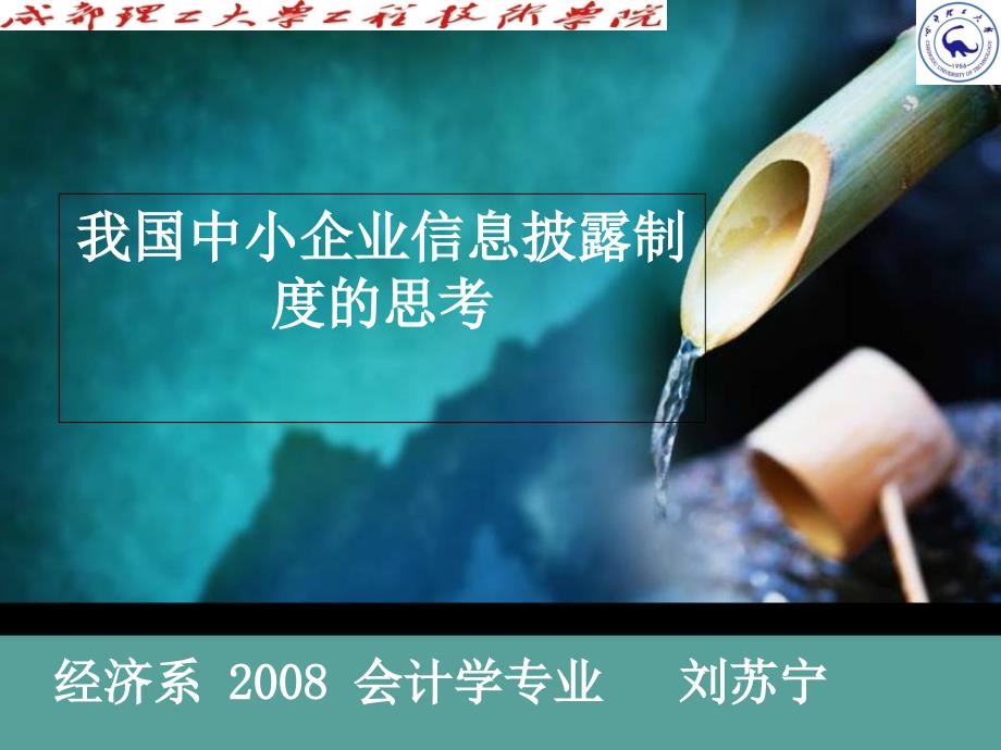 毕业论文我国中小企业会计信息披露制度的思考的PPT_第1页