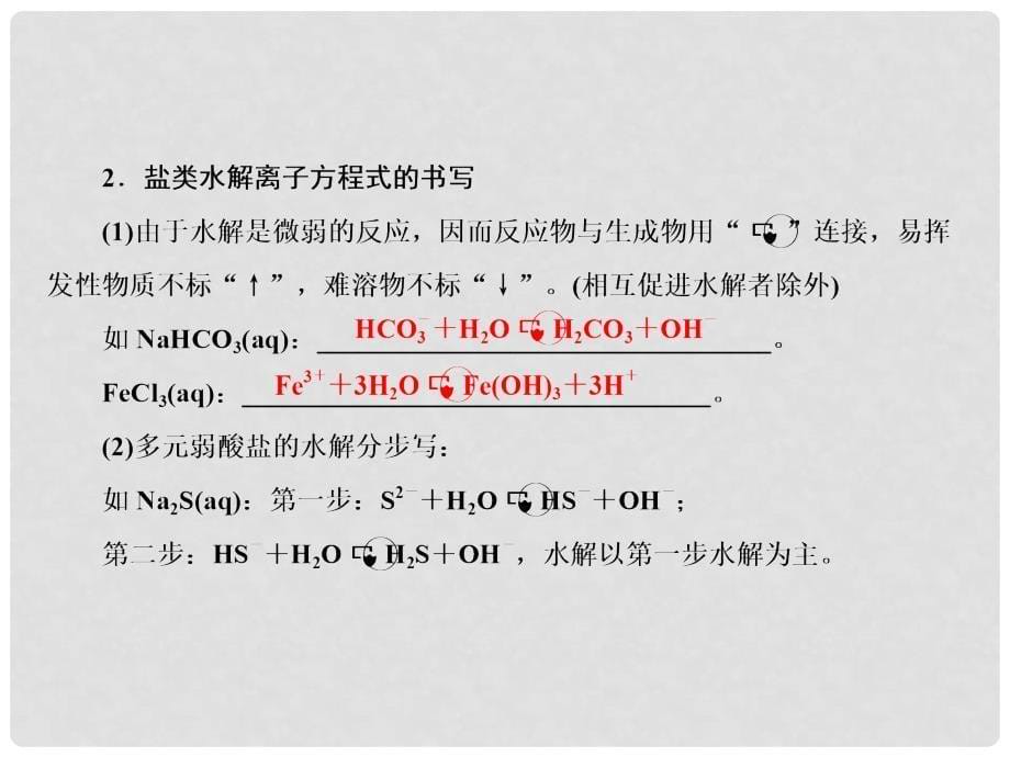 高考化学一轮复习 8.26 盐类的水解课件_第5页