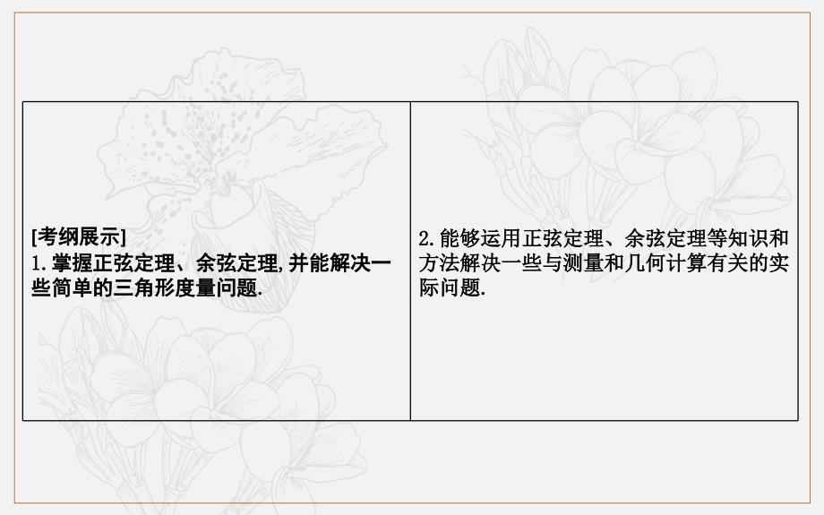 版导与练一轮复习文科数学课件：第三篇　三角函数、解三角形必修4、必修5 第6节　正弦定理和余弦定理及其应用_第2页