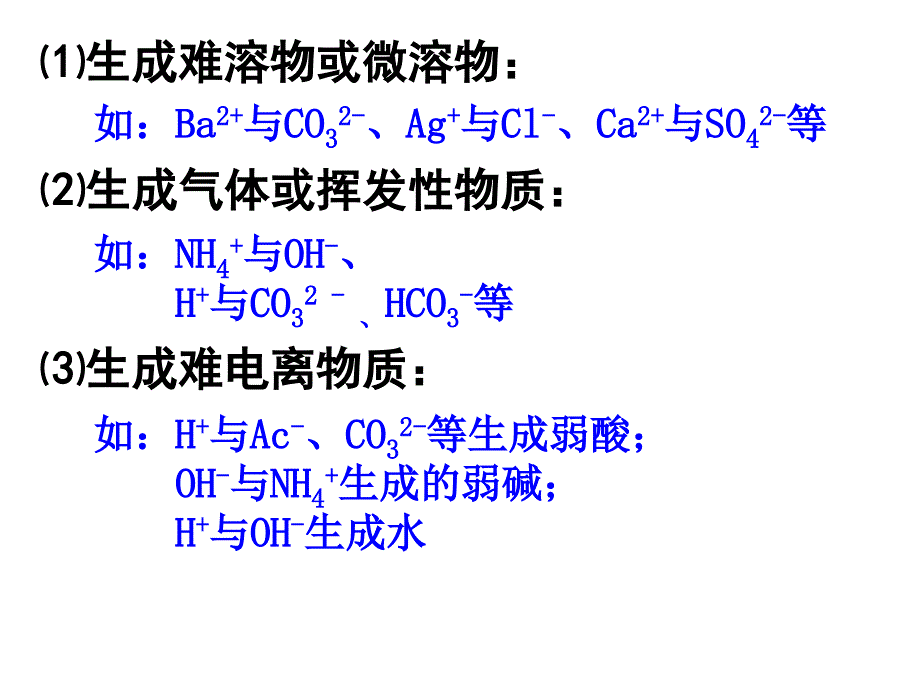 高一化学必修一离子共存_第3页