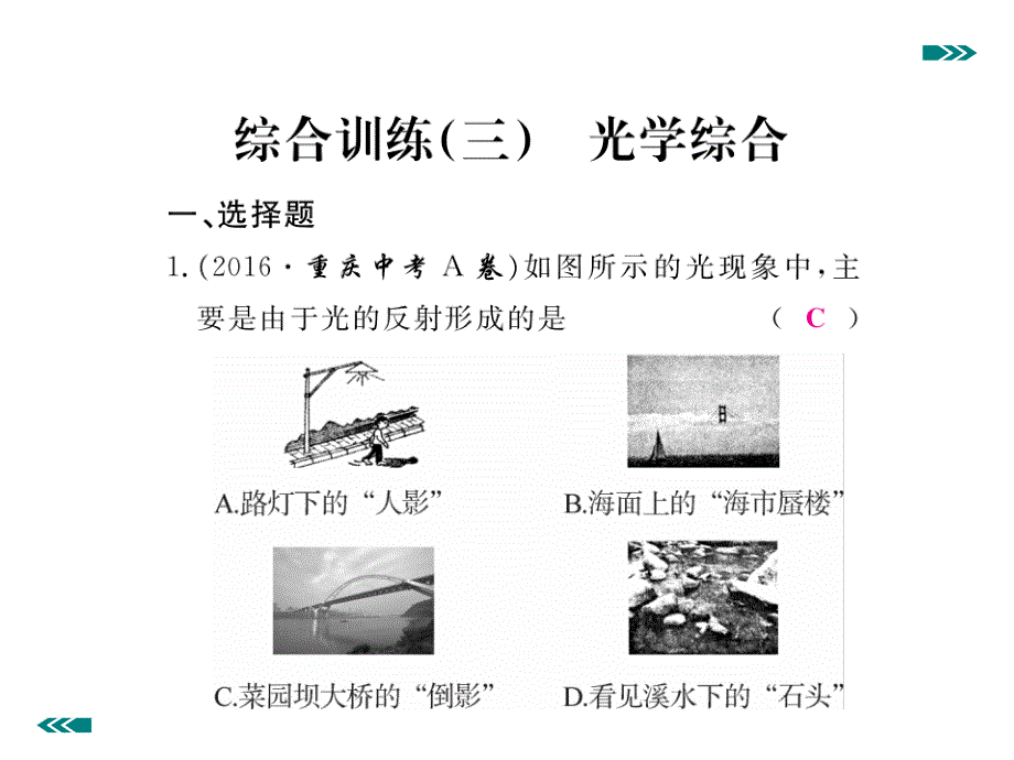 10综合训练（三）光学综合_第2页