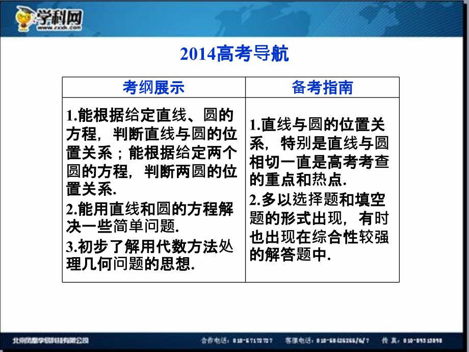 优化方案2014数学一轮课件：8.4直线与圆、圆与圆的位置关系_第2页