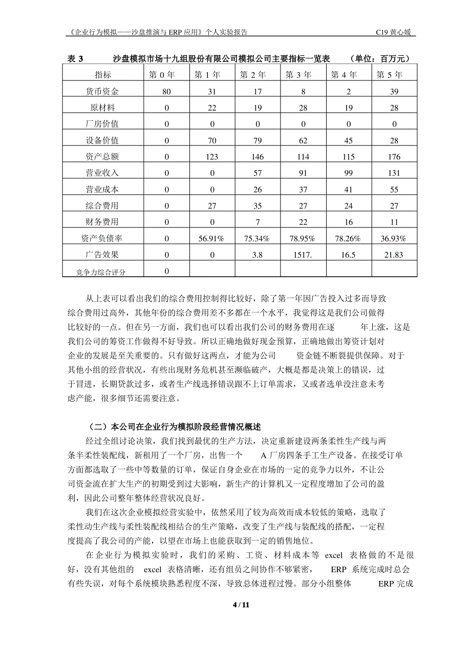 C19企业行为模拟实验报告2014_第4页