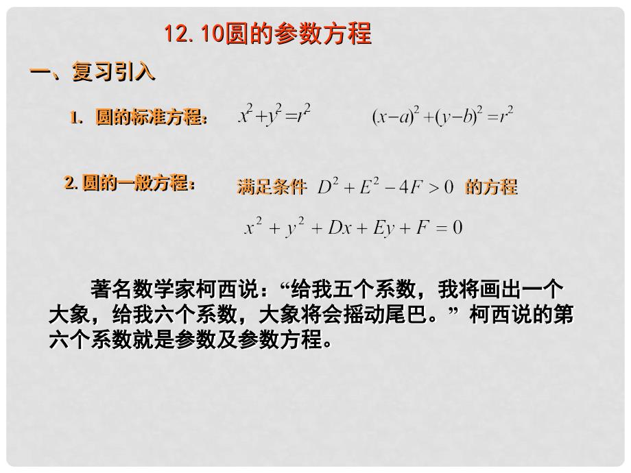 上海市高二数学下学期 12.2 圆的参数方程课件 沪教版_第2页