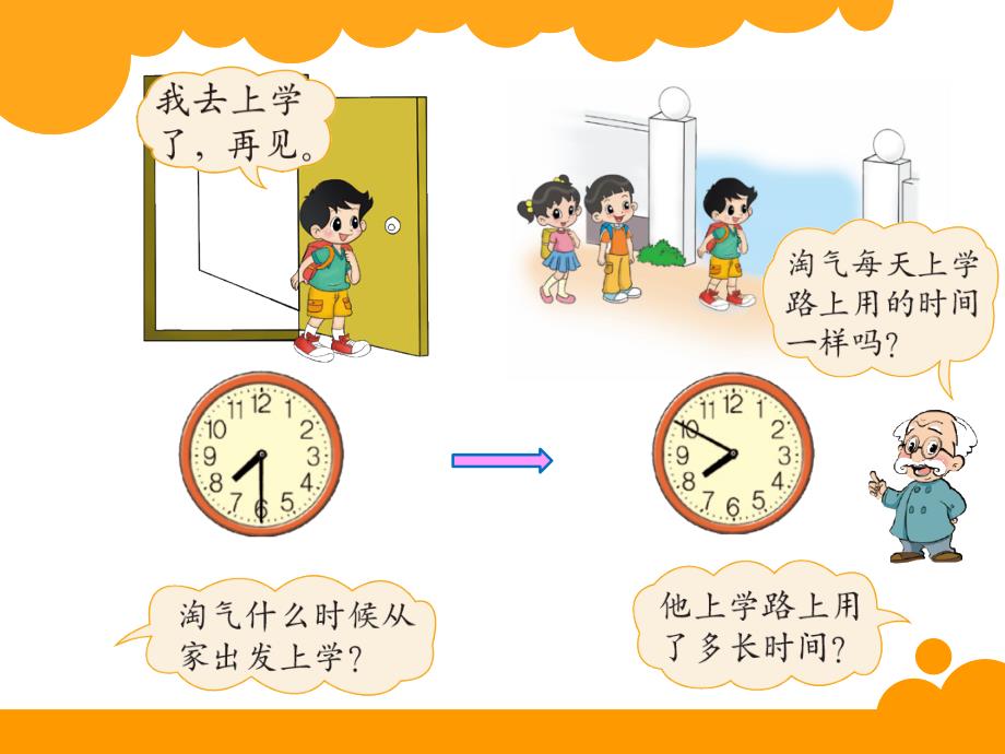 新北师大版小学二年级下数学课件：数学好玩 上学时间_第3页