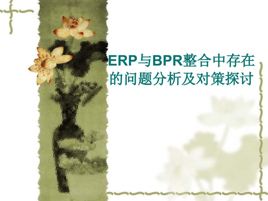 ERP与BPR整合中存在的问题分析及对策探讨_第1页