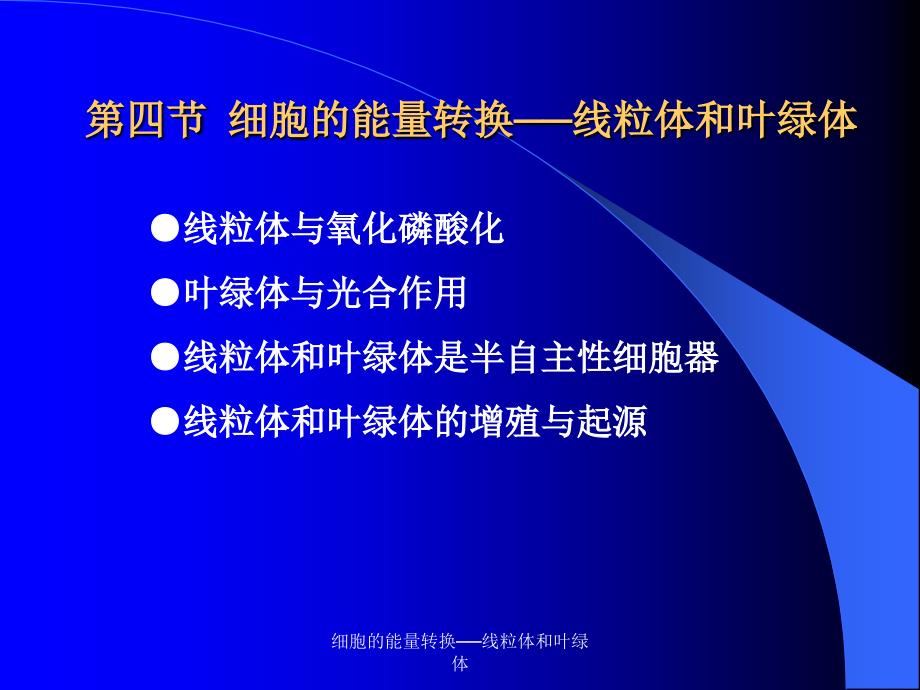 细胞的能量转换──线粒体和叶绿体课件_第1页