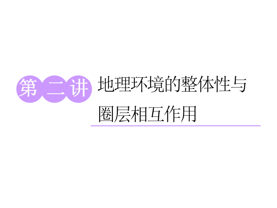 标题高中新三维一轮复习地理鲁教版第一部分第三单元第二讲地理环境的整体性与圈层相互作用_第1页