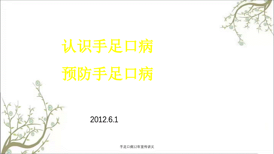 手足口病12年宣传讲义_第1页