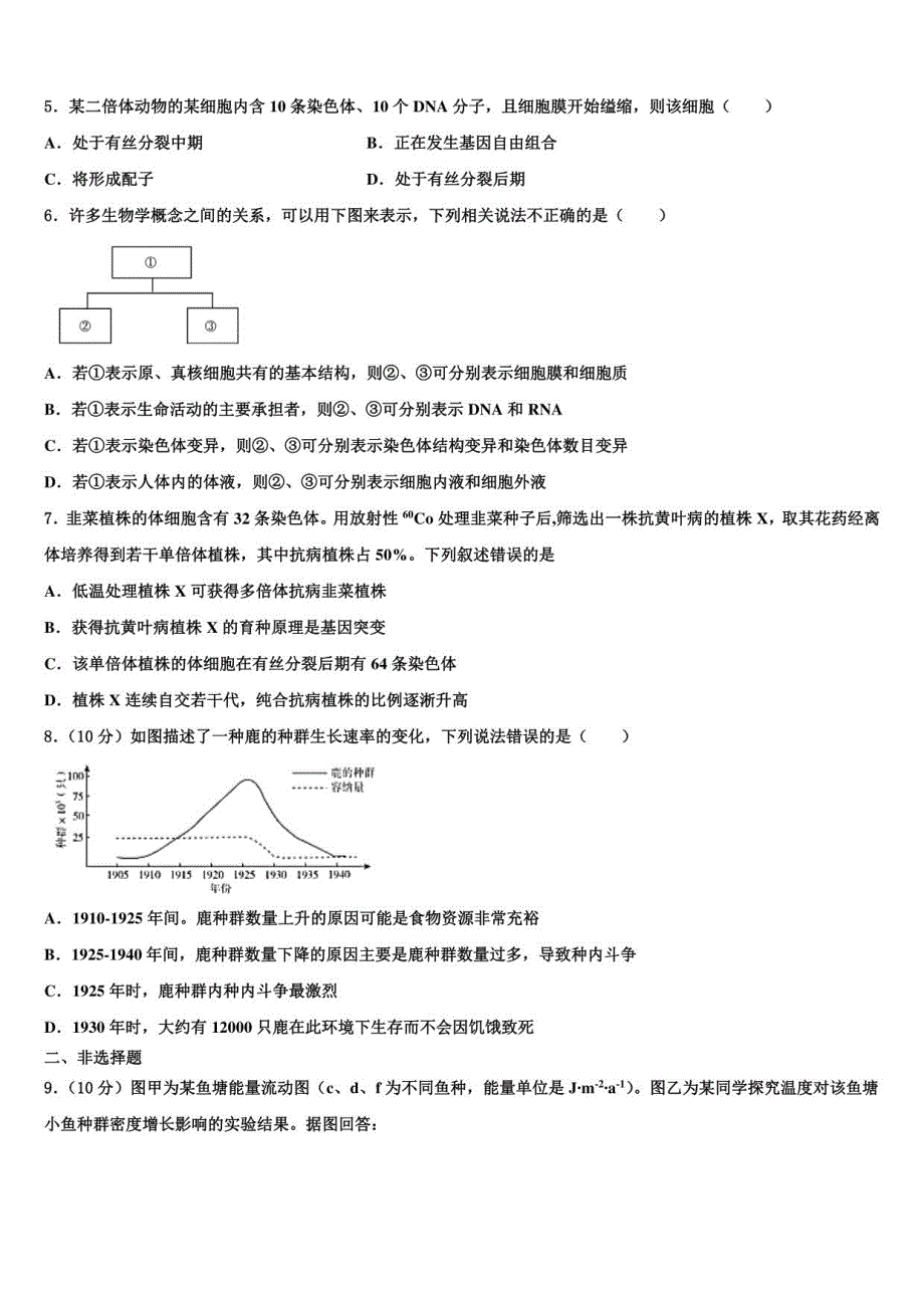 安徽省濉溪县2022年高考生物押题试卷含解析_第2页