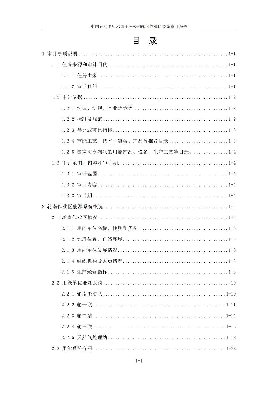 5、轮南作业区能源审计报告(轮南作业区)_第1页