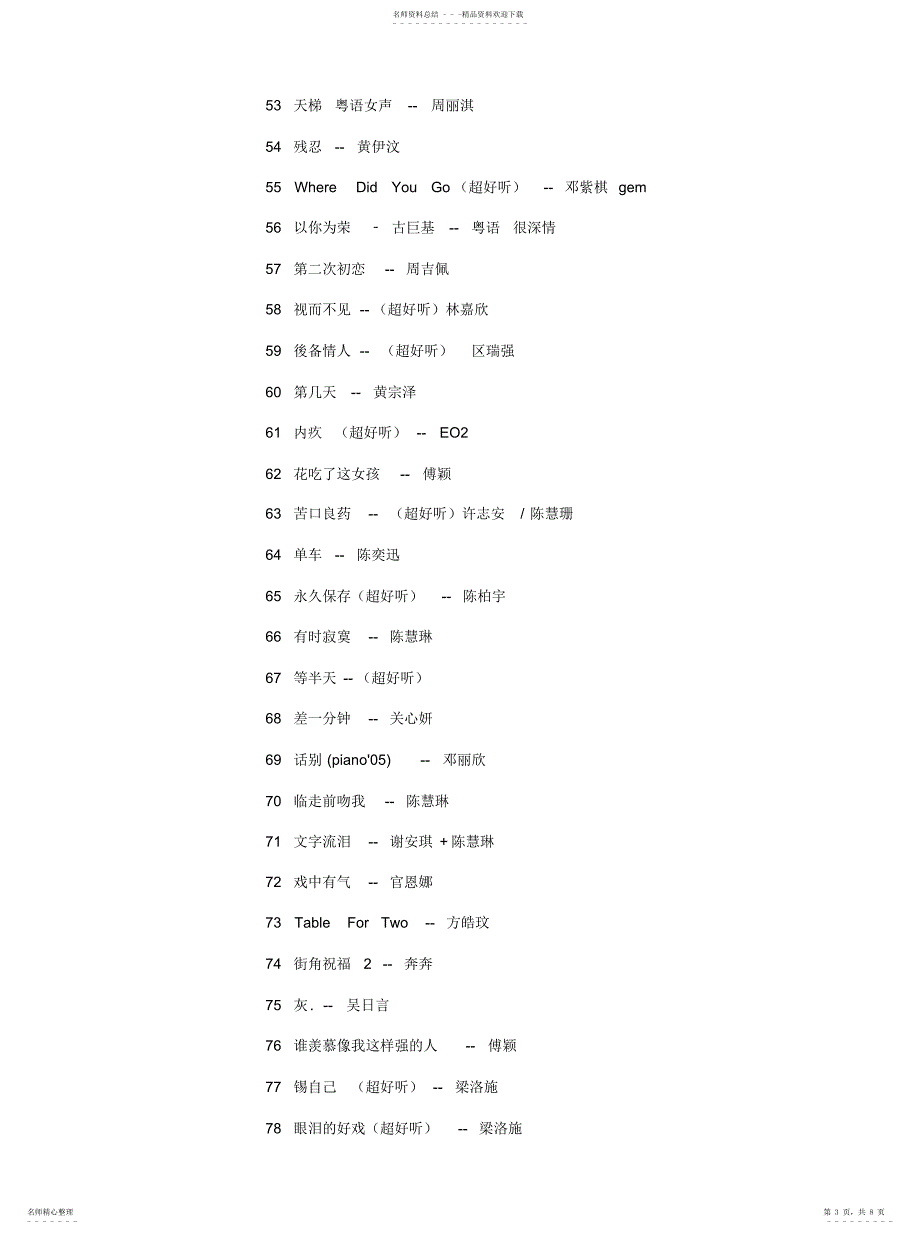 2022年2022年好听的粤语歌集合_第3页