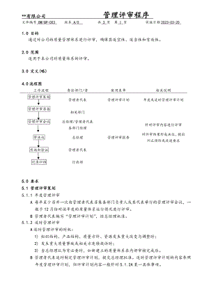 管理评审程序（塑料制品）