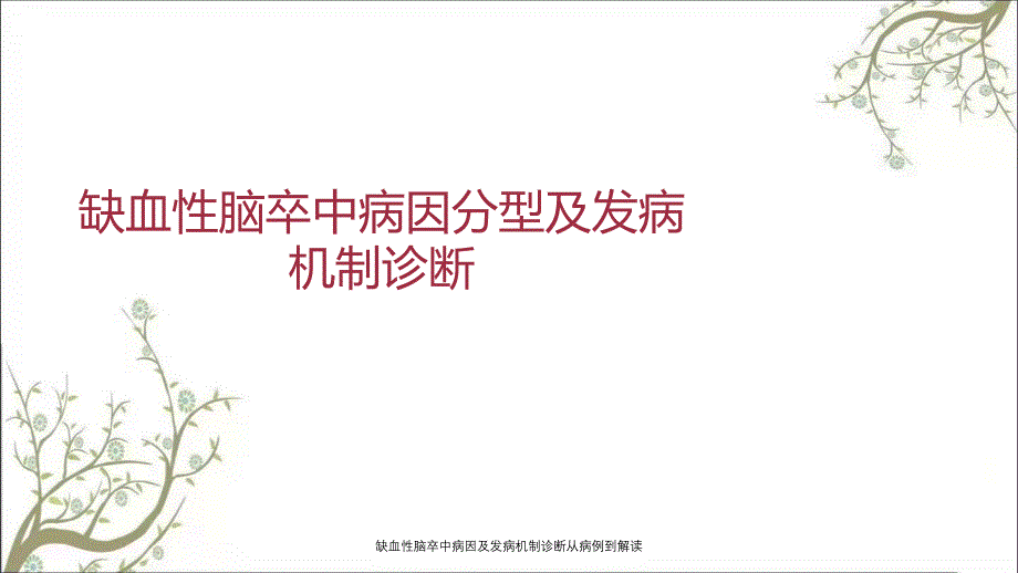 缺血性脑卒中病因及发病机制诊断从病例到解读_第1页