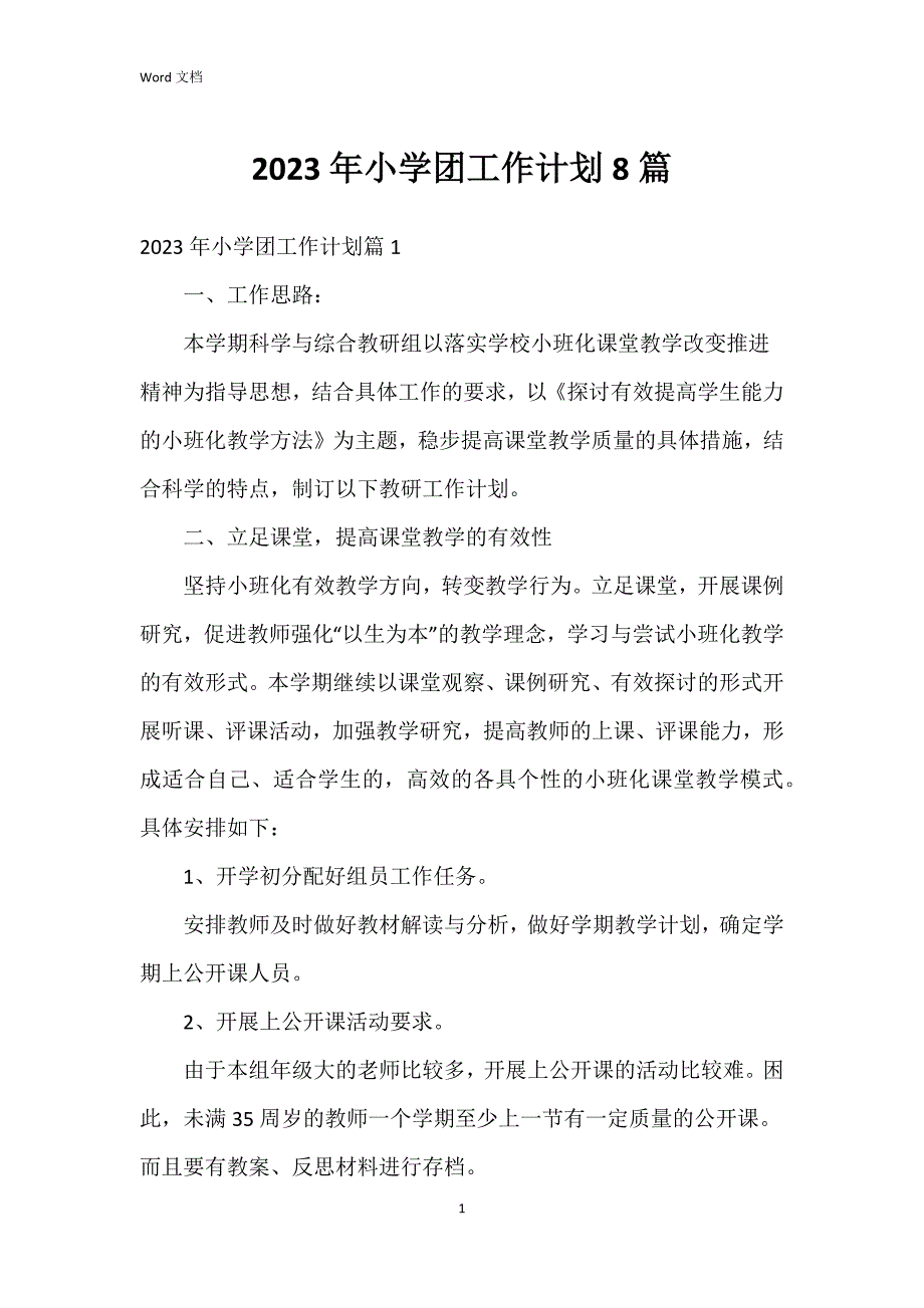 2023年小学团工作8篇_第1页