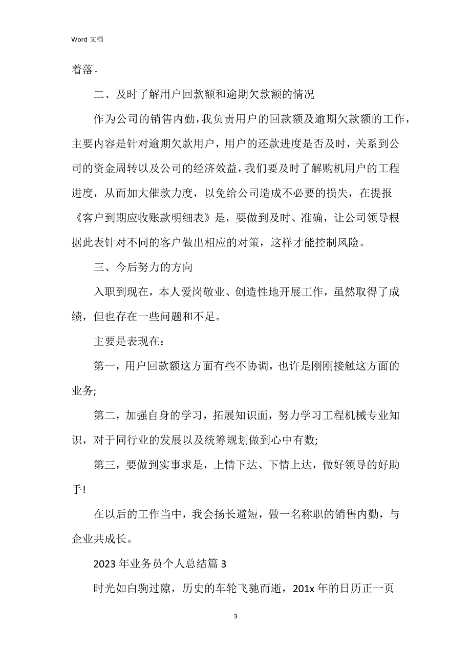 2023年业务员个人总结模板5篇_第3页