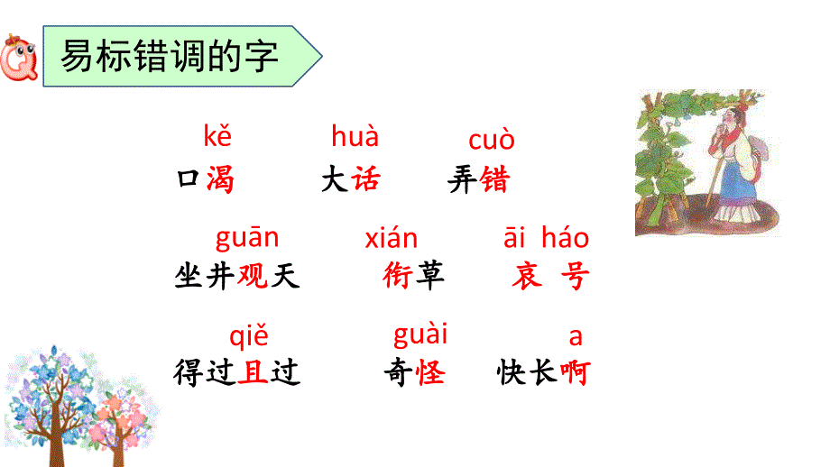 最新人教部编版小学二年级语文上册《第五单元复习》名师课件_第4页