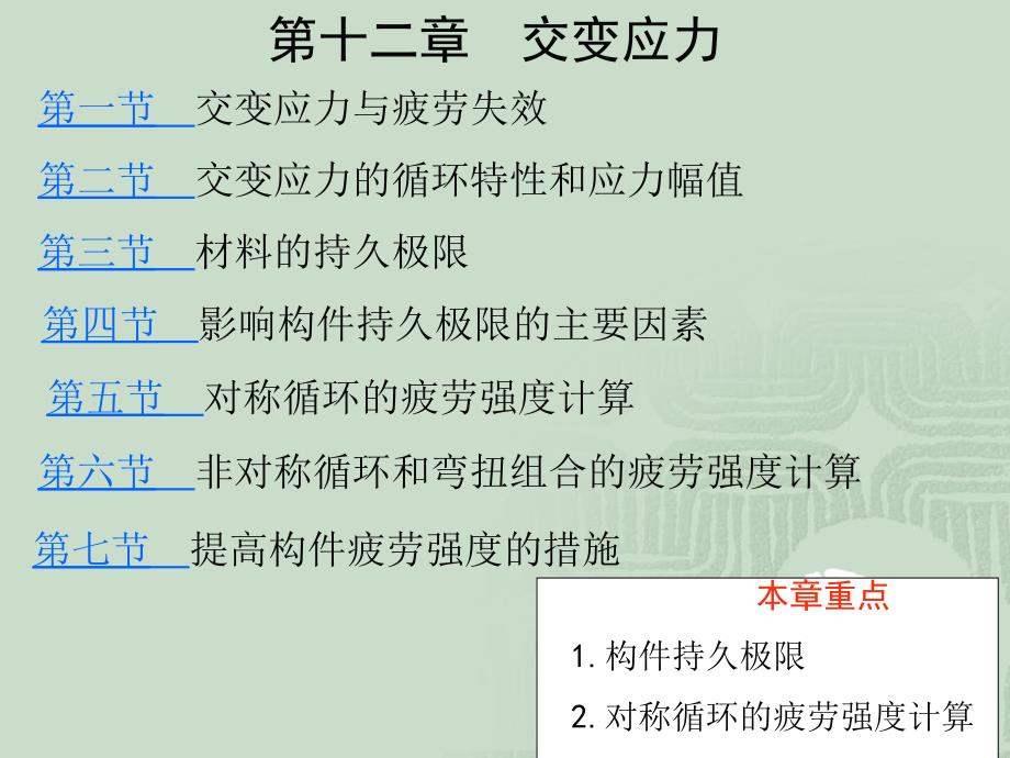 力学竞赛第十二章交变应力_第1页