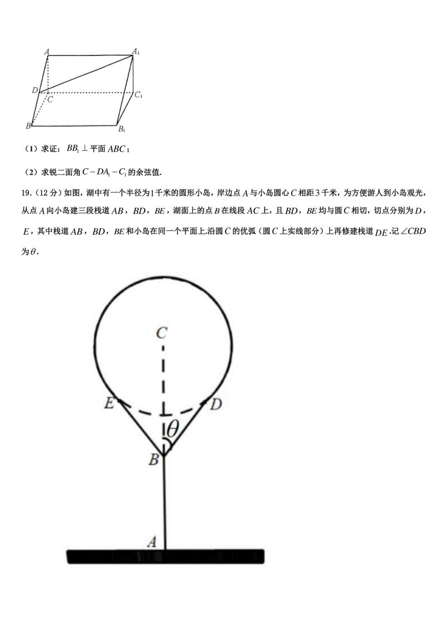 2022届浙江省选考十校联盟高考数学二模试卷含解析_第4页