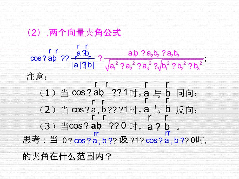 空间向量的夹角和距离公式讲课_第4页