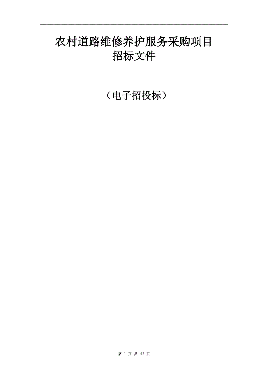 农村道路维修养护服务采购项目招标文件_第1页