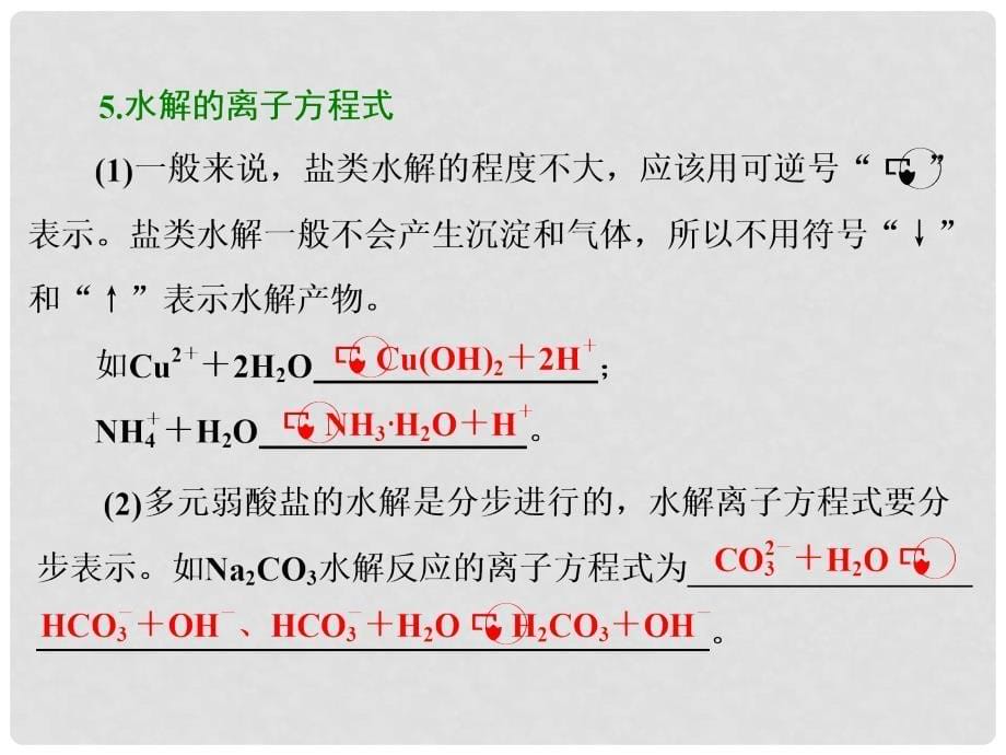 江苏省扬州市宝应县城镇中学高三化学一轮复习 盐类水解课件_第5页