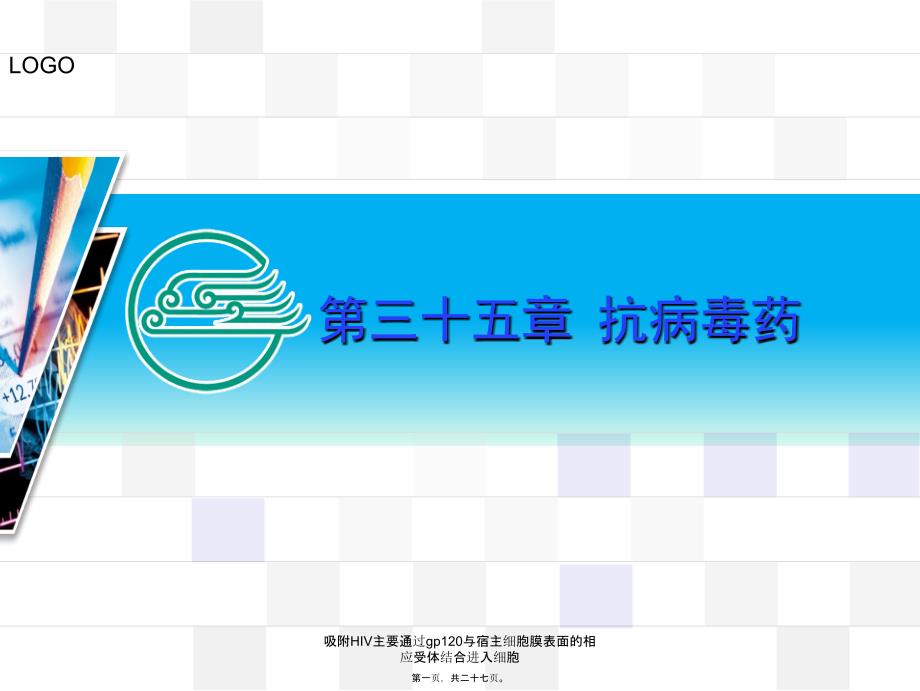 吸附HIV主要通过gp120与宿主细胞膜表面的相应受体结合进入细胞课件_第1页