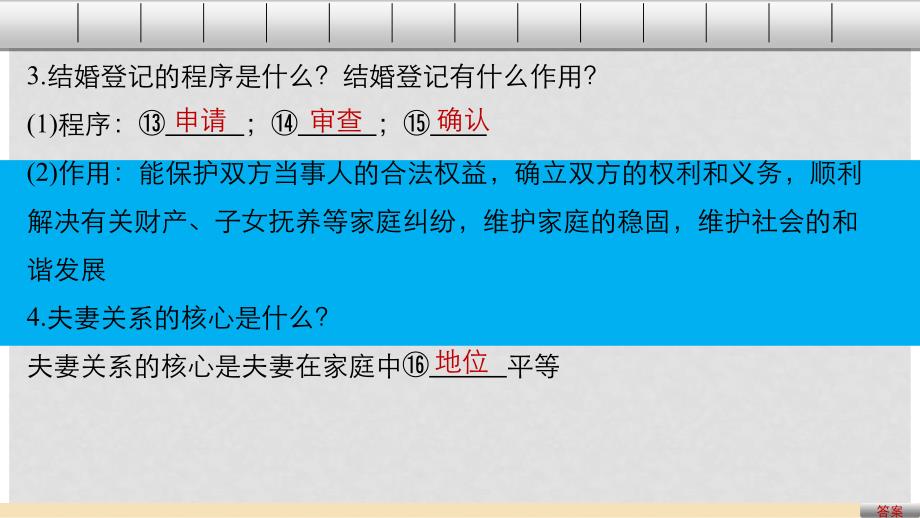 高考政治二轮复习 专题二十三 家庭与婚姻 考点二 婚姻及夫妻关系课件_第4页