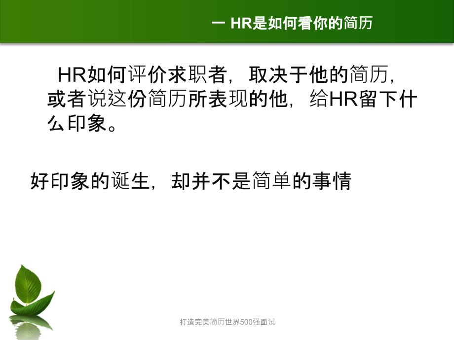 打造完美简历世界500强面试课件_第4页