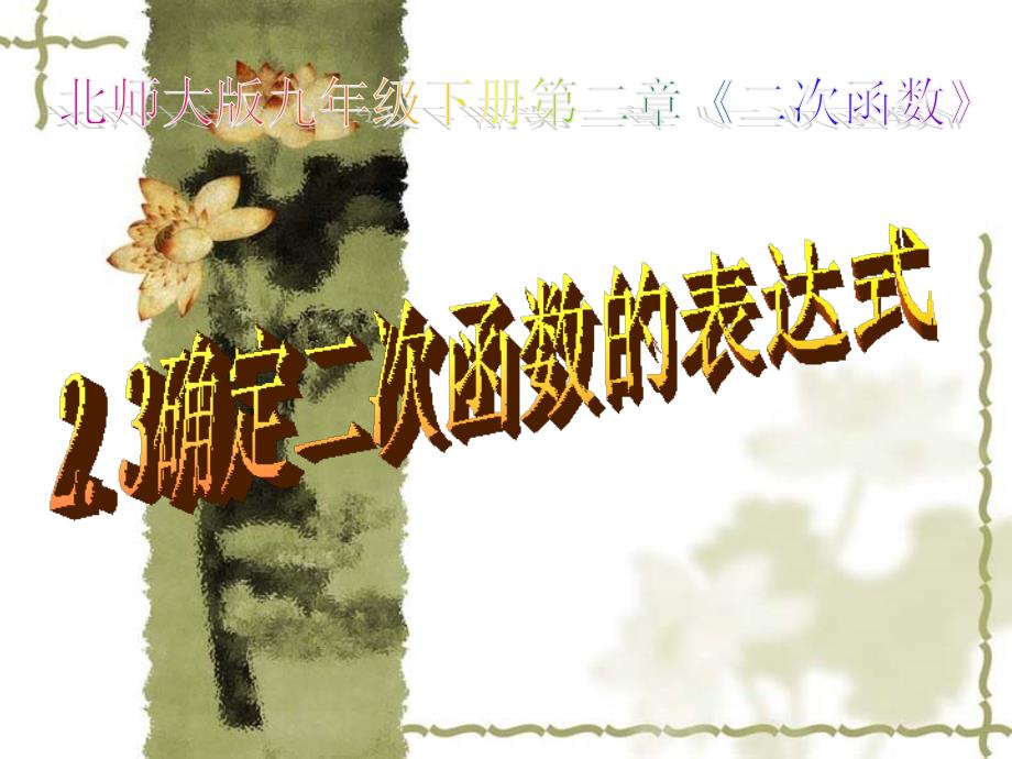 数学【北师大版】九年级下2.3确定二次函数的表达式课件14页_第2页