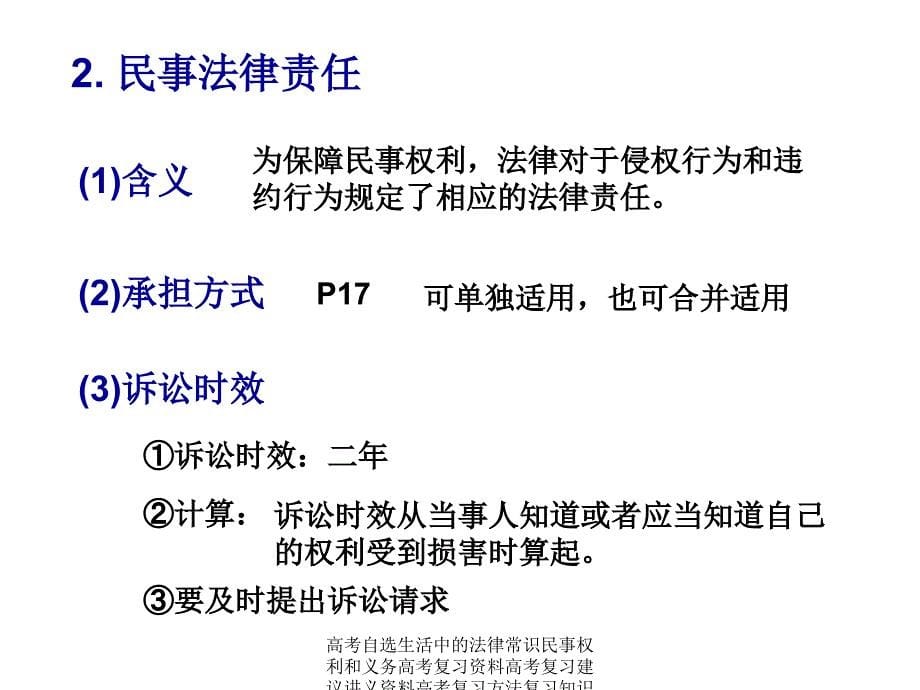 高考自选生活中的法律常识民事权利和义务高考复习资料高考复习建议讲义资料高考复习方法复习知识点课件_第5页