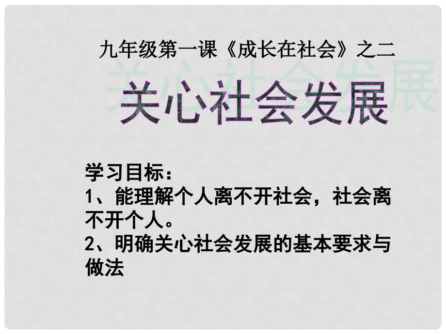 江苏省盐城市九年级政治全册 第一单元 亲近社会 第1课 成长在社会 第2框 关心社会发展课件 苏教版_第4页