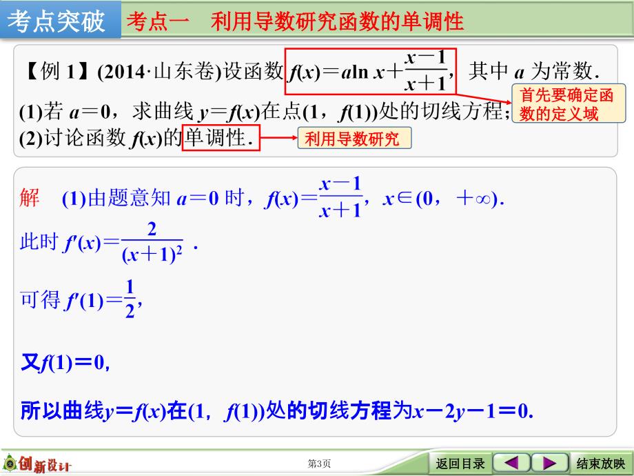创新设计数学一轮文科人教B版配套精品课件第三章导数及其应用第2讲导数与函数的单调性极值最值_第3页