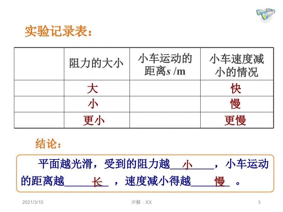 人教版八年级物理8.1牛顿第一定律新课件_第5页