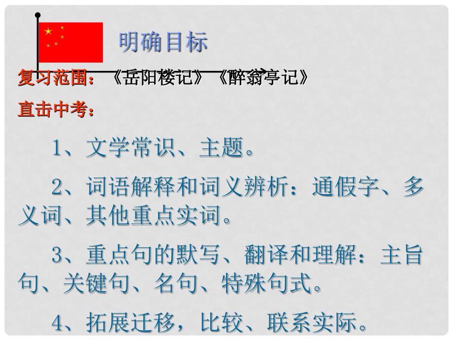 甘肃省临泽县九年级语文上册 5 岳阳楼记 醉翁亭记课件 北师大版_第4页