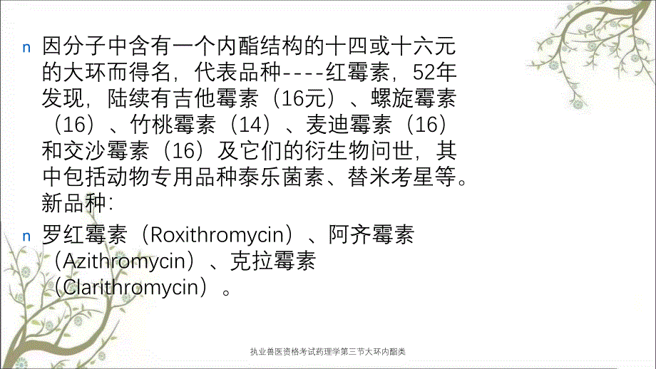 执业兽医资格考试药理学第三节大环内酯类_第2页