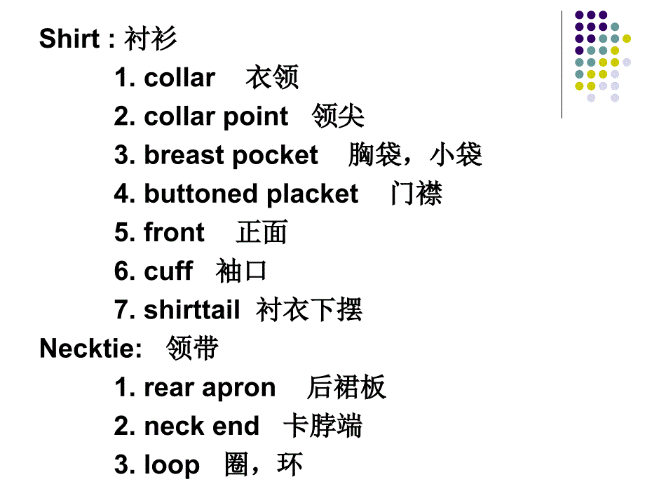 服装行业中常用的英语单词.ppt_第1页