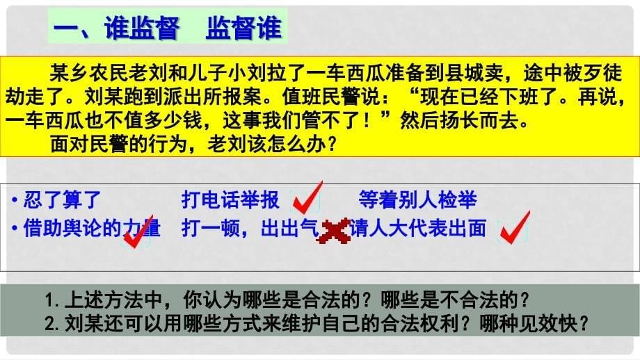 高中政治 专题2.4 民主监督：守望公共家园课件（提升版）新人教版必修2_第5页