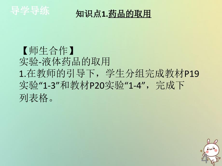 九年级化学上册 第一单元 走进化学世界 课题3 走进化学实验室（2）导学导练 （新版）新人教版_第4页