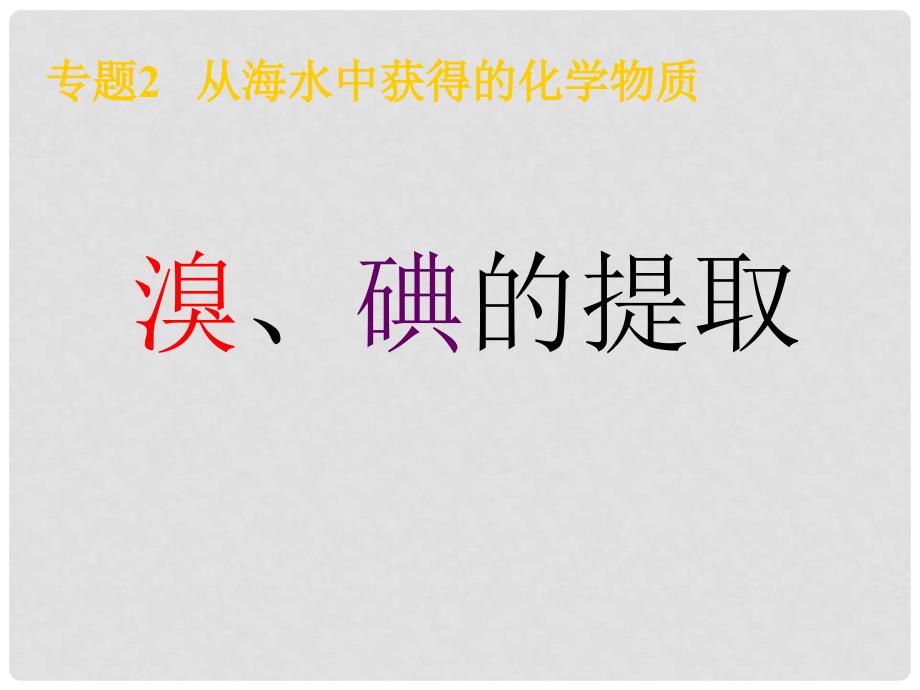 浙江省象山县高中化学 溴、碘的提取课件 苏教版必修1_第1页