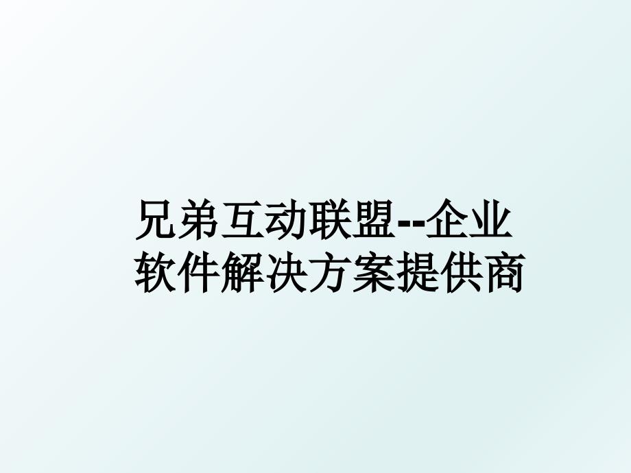 兄弟互动联盟--企业软件解决方案提供商_第1页