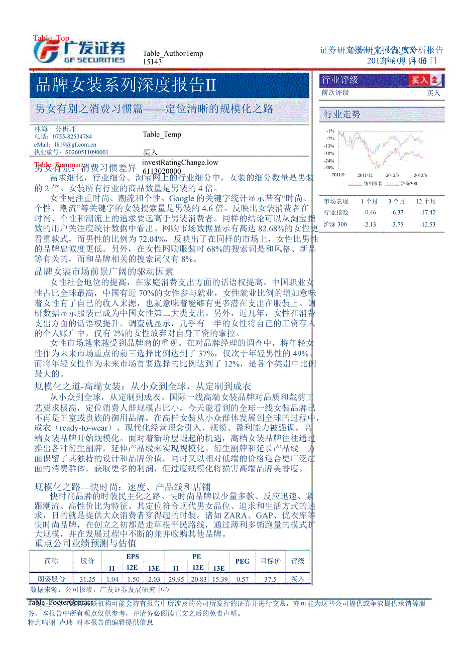 男女有别之消费习惯篇定位清晰的规模化之路0907_第1页