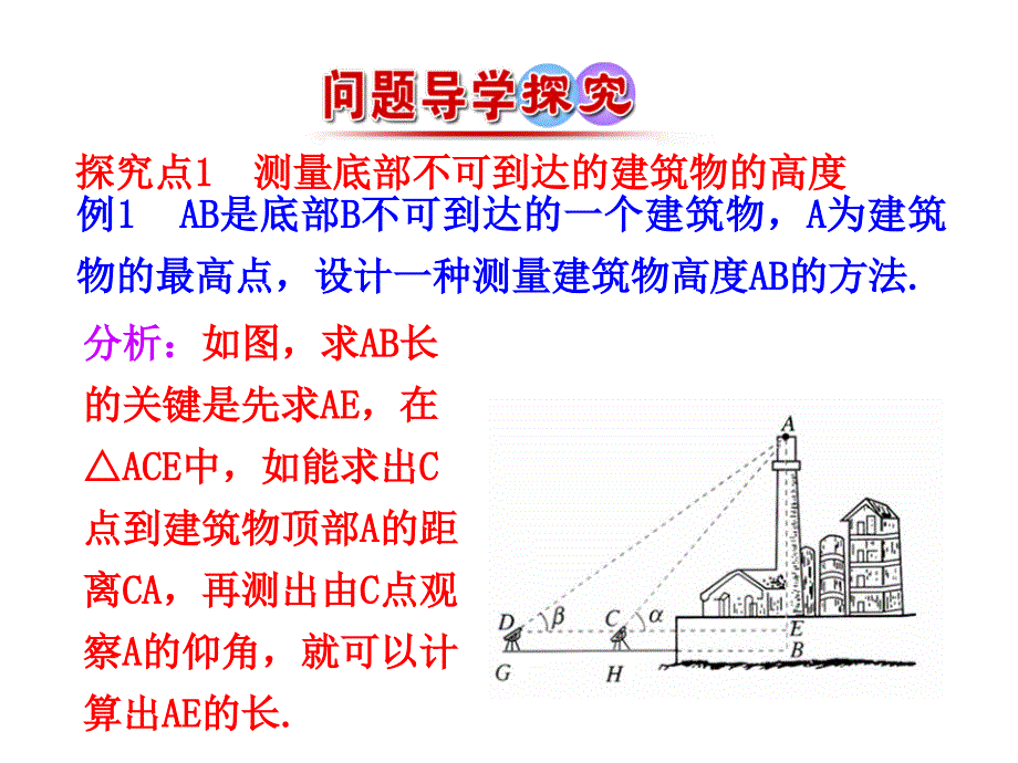 人教版高中数学必修五同课异构课件：1.2　应用举例 第2课时 解三角形的实际应用举例——高度、角度问题 情境互动课型_第4页