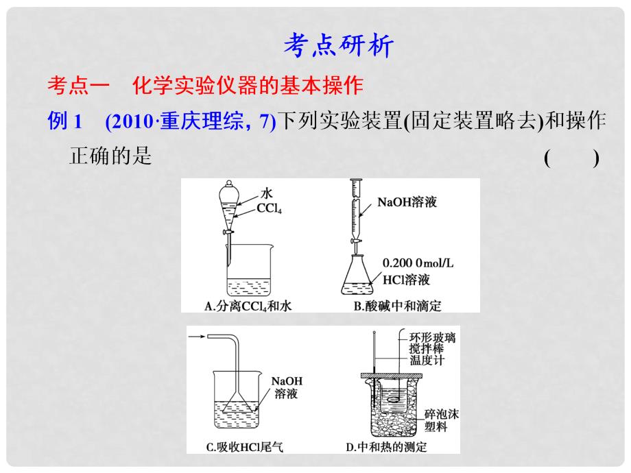 高考化学月刊 专题1 化学实验（9)课件_第3页