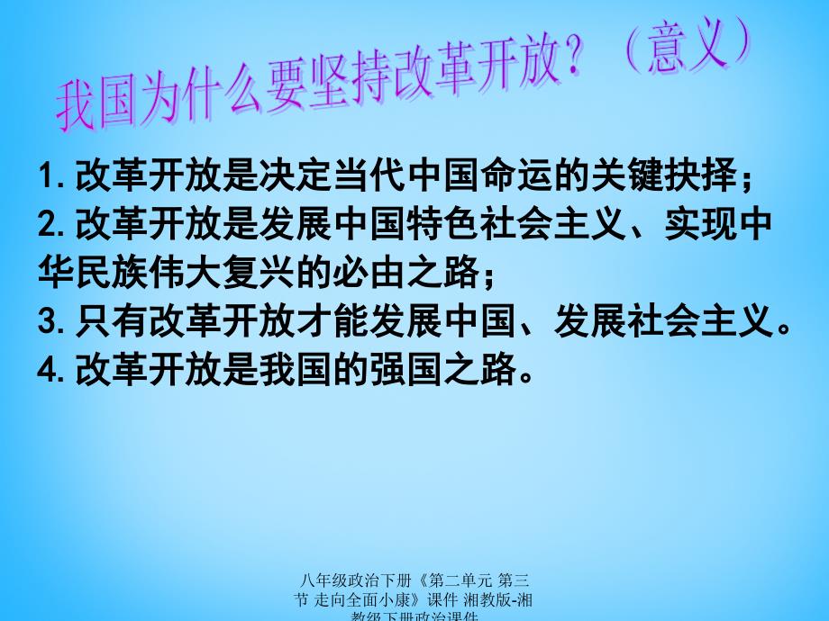 最新八年级政治下册第二单元第三节走向全面小康课件_第4页