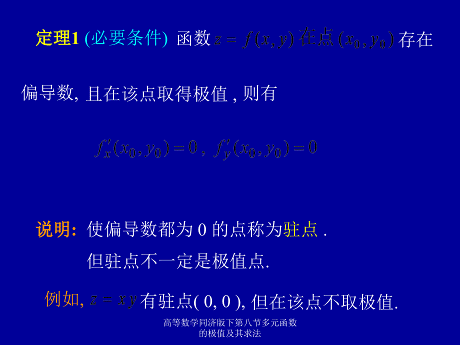 高等数学同济版下第八节多元函数的极值及其求法课件_第3页