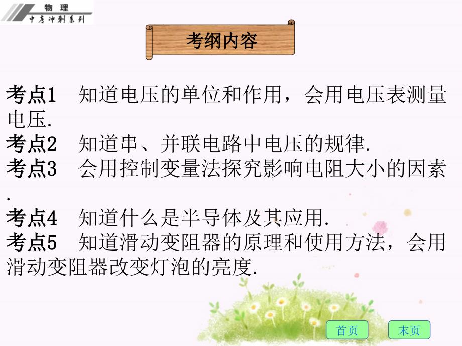 中考冲刺人教版初中物理中考复习课件第十六章电压电阻_第2页