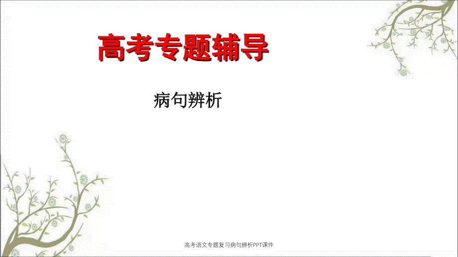 高考语文专题复习病句辨析PPT课件_第1页