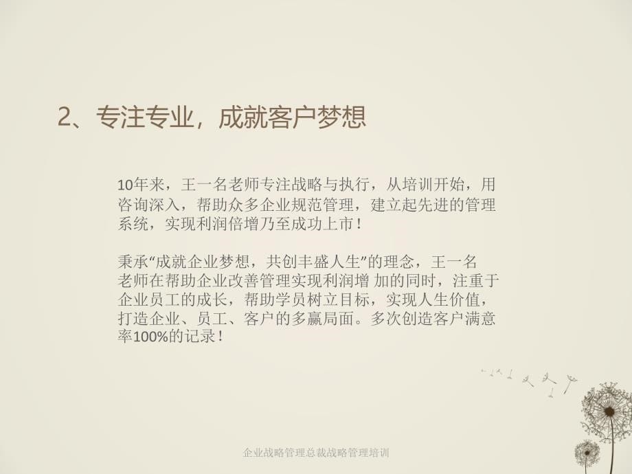 企业战略管理总裁战略管理培训课件_第5页