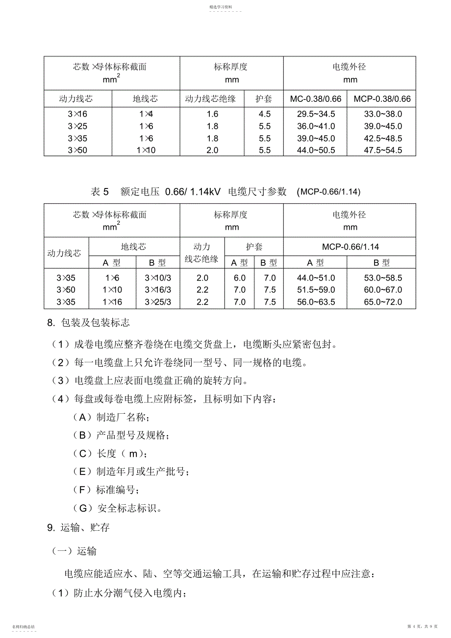 2022年采煤机橡套软电缆产品操作说明书_第4页